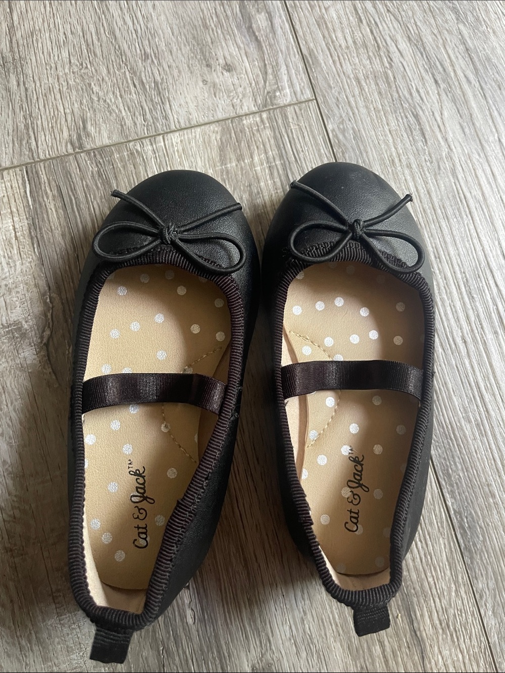Cat & Jack Black Girls' Mary Jane Ballet Flats with Bow size 6 toddler